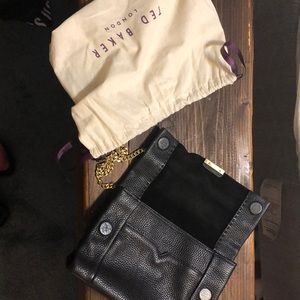 Ted Baker medium sized black leather crossbody